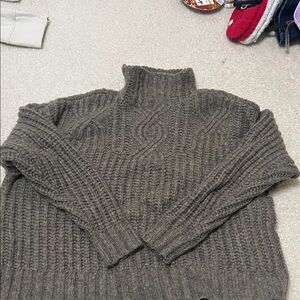 Gray Cable Knit Sweater